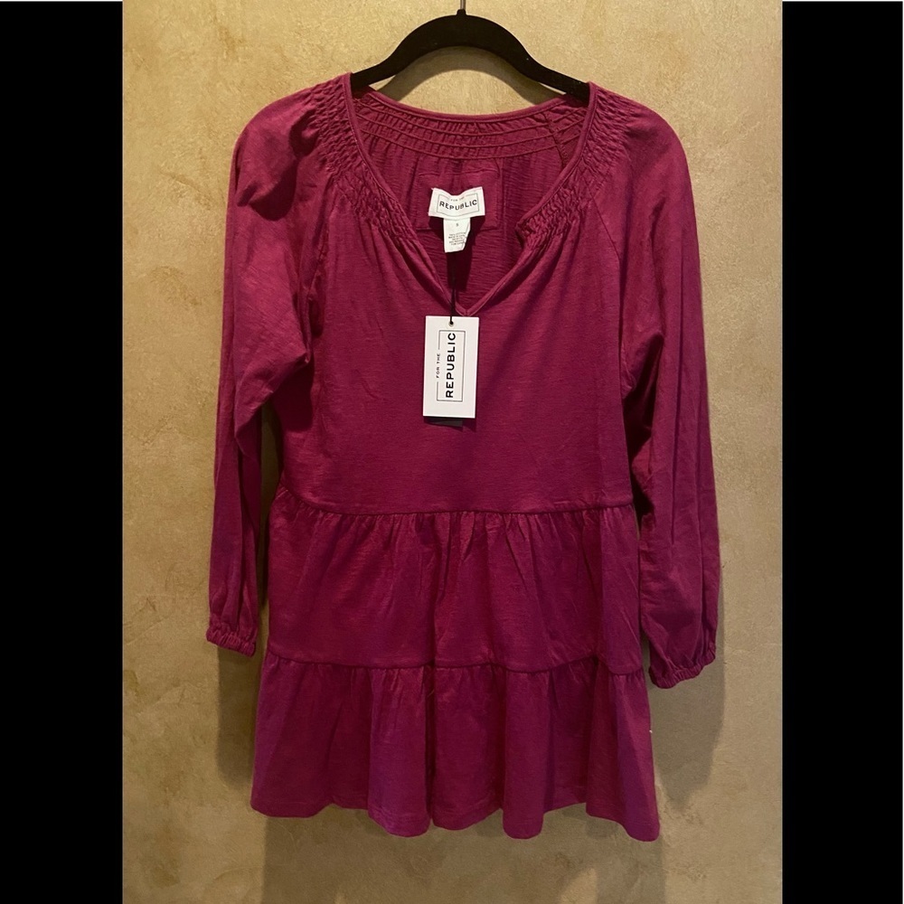 New For The Republic Smocked Top NWT
